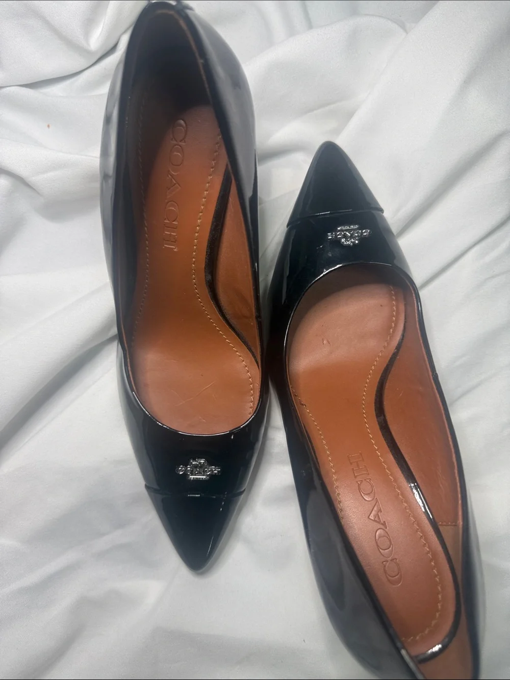 COACH Black Patent Leather Pointed Toe Pumps
